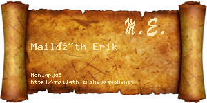 Mailáth Erik névjegykártya